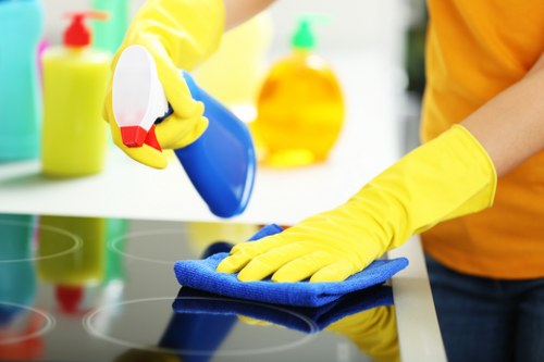 Carpet cleaning team supporting local recycling and charity reuse