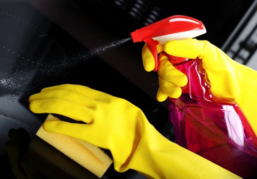 Cleaning operative wearing protective equipment during carpet treatment